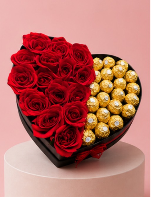Cajas de flores y chocolates