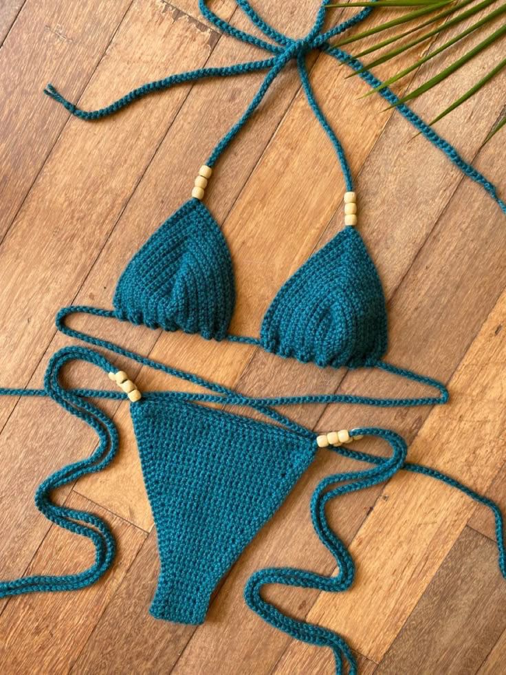 Biquini crochet turquesa